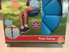 Play Day Rope Swing Outdoor Adjustable Nylon Rope 175lbs Sturdy Metal Loop NEW