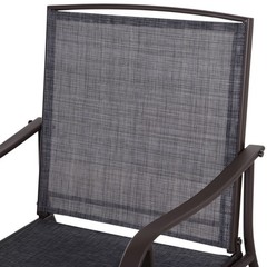 Small-Space Glider Set: 2 Steel Gliders + 18″ Table, Breathable Gray Mesh, 352lb