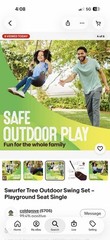 Swurfer Tree Outdoor Swing Set – Playground Seat Single