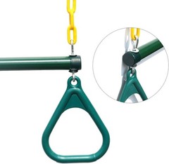 18” Trapeze Swing Bar Rings 48” Heavy Duty Plastic Coated Chains Swing Set …