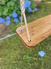 Oak Wood Tree Swing with 10 feet of rope each side. All Age Oak Wood Tree Swing