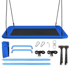 60″ Kids Giant Tree Rectangle Swing 700 lbs w/ Adjustable Hanging Ropes Blue