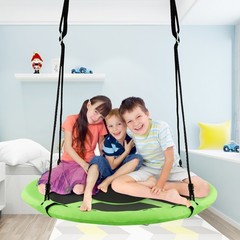 Goplus 40″ Kids Hanging Chair Swing Tent Set Hammock Nest Pod Seat Green