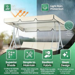 Replacement Swing Canopy 77″x50″, 420D UV Protection Cover