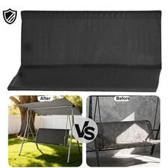 Black Heavy-Duty Waterproof 3-Seater Swing Cover, Outdoor Patio, 350lbs