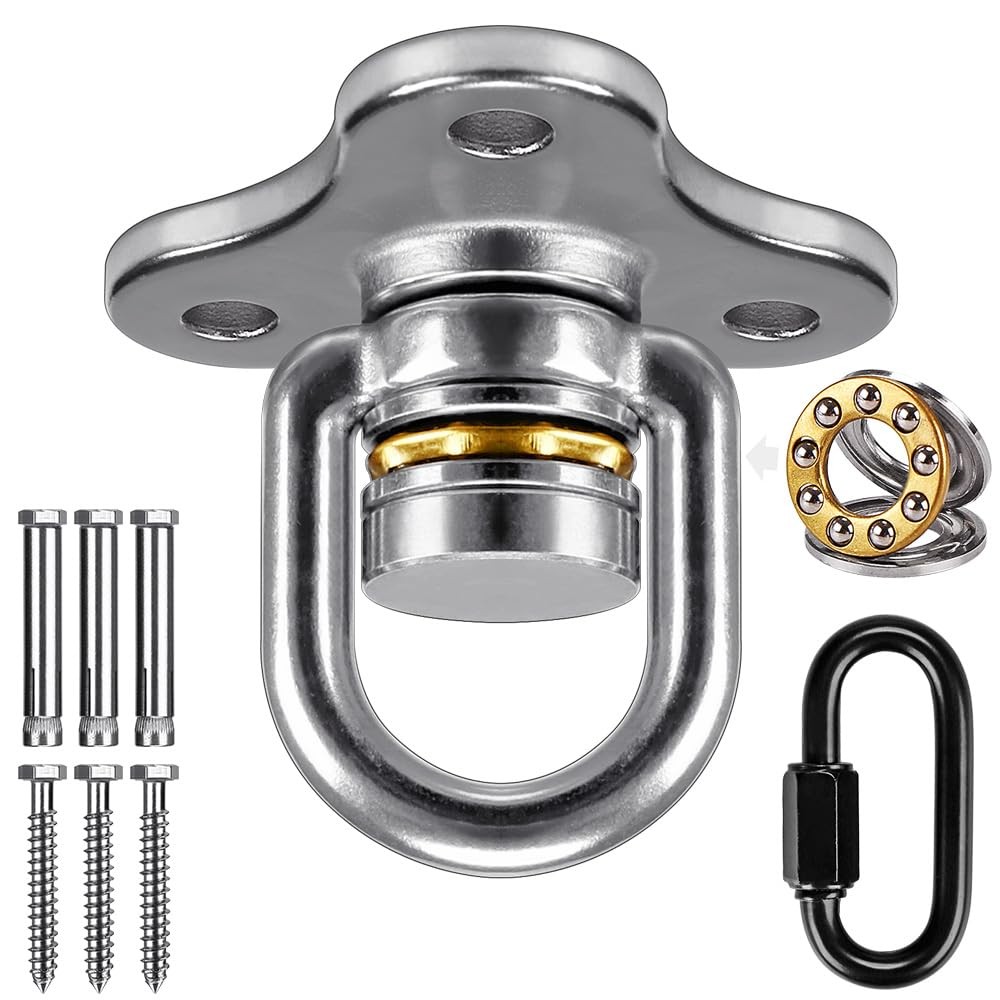 360° Swivel Hanger with Bearing & Carabiner, Heavy Duty Hook for Tire and Sau…