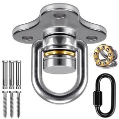 360° Swivel Hanger with Bearing & Carabiner, Heavy Duty Hook for Tire and Sau…