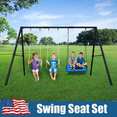 600lb Metal Swing Set Heavy Duty Swings for Kids & Adult Play with Three Swings
