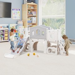 Toddler Slide Set, 8 in 1 Kids Slide with Climber, Indoor Outdoor Slide for 1-3