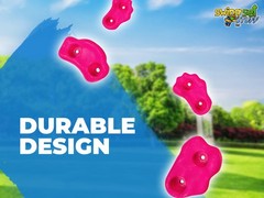 SWING SET STUFF SMALL TEXTURED ROCK HOLDS SET OF 8 MOUNTING HARDWARE PINK 0014