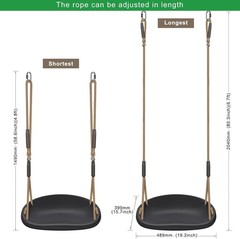 2 Pack 500LB Capacity Heavy Duty Swing Seat W/ Wider Swing Board & Height