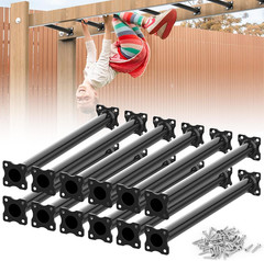 16.5 Inch Monkey Bars Kit Monkey Bar Ladder Rungs (Black, 12 Pcs) | Indoor Outdo