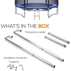 Outdoor Trampoline Access Ladder Weather Resistant Quick Install Wide Steps New