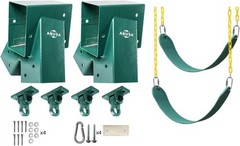 Green A Frame Swing Set Brackets with 2 Seats