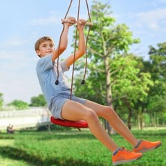 Kids and Adult 65 FT Zip Line Kits Up to 500 lb Backyard Outdoor Spring Brake