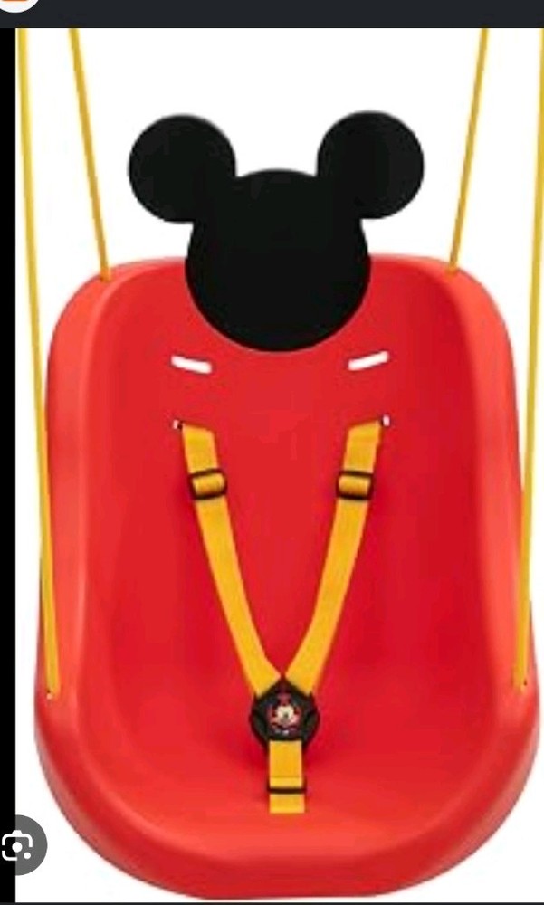 Delta Children Mickey Mouse Toddler Swing Seat w/ Safety Harness Yellow Ropes