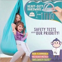Moonkee Sensory Swing Kit- Blue with Carabiner & Paint Kit