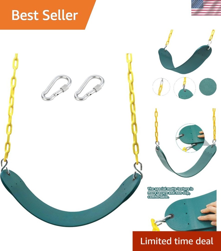 Heavy Duty 66″ Replacement Swing Seat with Plastic-Coated Chain for Safety