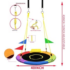 40 Inch Tree Swing for Kids Outdoor，Spider Web Tree Swing,850Lb Weight Ca