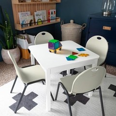 Backyard Discovery 12″ Kid’s Stacking Chairs-4 Pack- Ivory