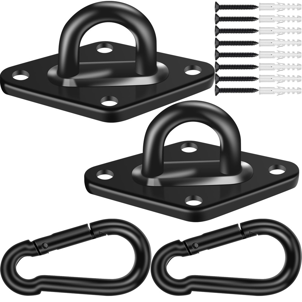 Feanron Hammock Hooks 2 Pack, Heavy Duty Hammock Hanging Kit, M8 Pad Eye Hang…