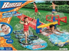 Outdoor Aqua Blast Water Course for Kids, 16 Ft Slide & Sprinklers Included