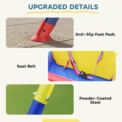 3 in 1 Toddler Swing Set, Folding Child Swing Set for Kids, Blue
