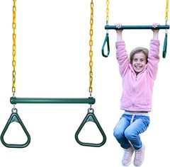 Full-Sized 20″ Trapeze Combo with Plastic Gym Rings – Assembled & Ready!