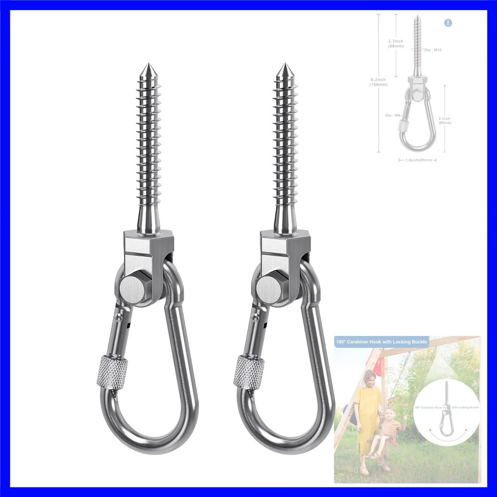 2Pcs Stainless Steel Swing Hanger 1500LB Capacity Swing Bolts for Wood Beam |…