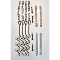 Metal Ground Anchor Kit – 4pcs Auger-Style 12 3/4″ ea. All Hardware Bronze