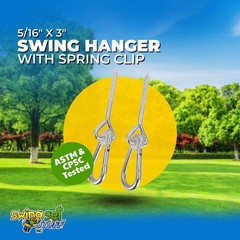 SWING SET STUFF INC. 3/8″ X 4″ SWING HANGER AND SPRING CLIP FOR WOOD(PAIR) 0272
