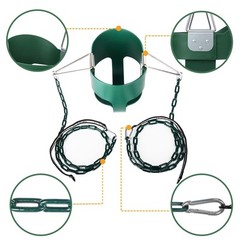 Toddler Swing 59″ Coated Heavy-Duty Iron Chains Baby Swing Outdoor High Back …