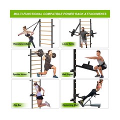 Swedish Stall Bars 2″x2″ with 1″ Holes, Wall Mounted Wood Gym Ladder for Susp…