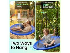 Everyfun 43″ Saucer Tree Swing for Kids Adult, Blue