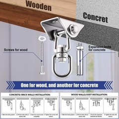 6 Sets of Robust Swing Hangers for Wooden Concrete Set with Hook Screw Bolt W…