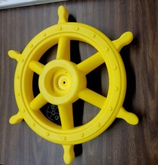 SWING SET STUFF SHIPS WHEEL YELLOW wood playground accessory pirate fort 0230
