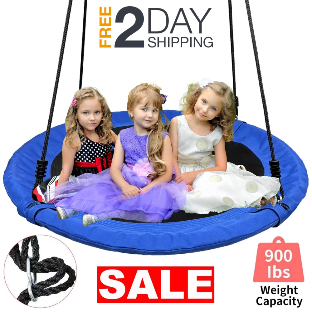 40″ Columpio De Arbol Platillo Para Patio Jardin Para Niños y Adultos Grandes