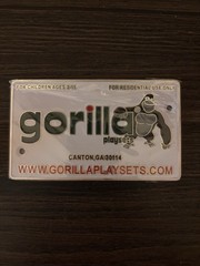 Gorilla Playsets Metal Plaque for playset swingset