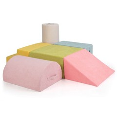 6 Pcs Toddler Climbing Blocks with Handles Chenille Fabric Cover Corner Play Gym