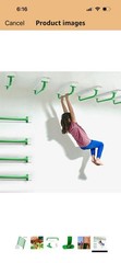 17.2 Inch Metal Playground Handles Green Set of 6 Outdoor Swing Sets Safety Han