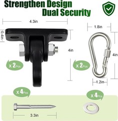 Playground Swing Hangers – Heavy Duty Hanging Swing Hooks, Anti-Rust Aluminum…