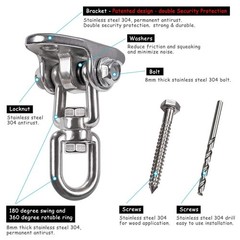 Set of 2 Heavy Duty Swing Hangers Stainless Steel 304, Double Protection Desi…