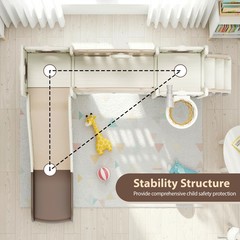 10-in-1 Kids Slide PlaySet w/ Drawing Board, Basketball Hoop, Telescope,Storage