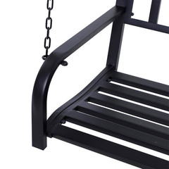 50 In.Seats 2-People Steel Patio Swing with Sturdy Chains, for Backyard, Deck, 5
