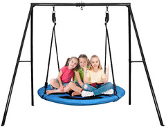 40in Saucer Tree Swing Set Swivel and Heavy Duty Metal A Frame 440lbs Capacity