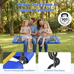 60” Rectangle Platform Tree Swing Kids & Adults Giant Flying Swing