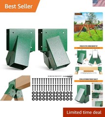 Easy 1-2-3 A-Frame 2 Brackets for Swing Set with All Mounting Hardware, Green
