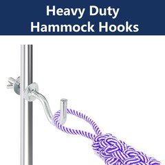 2Pcs Heavy-Duty Hammock Hooks, 3/8″ Diameter, Fits 1-1/4″–2″ Holes – Galvaniz…