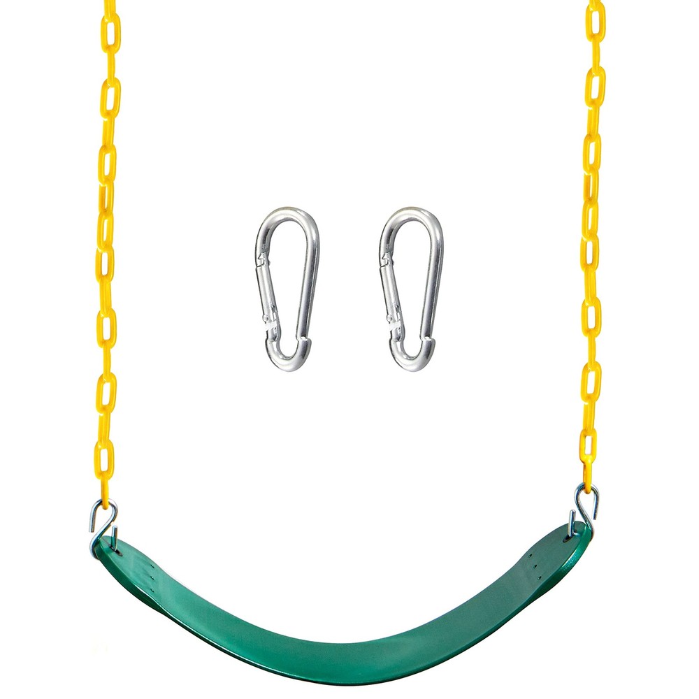TURFEE Heavy Duty Swing Seat Green Color with 66” Chain, Set