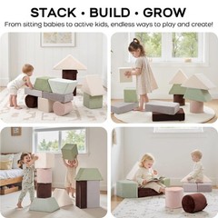 11-Piece Soft Foam Stacking Blocks for Toddlers, Large Plush Building & Balan…